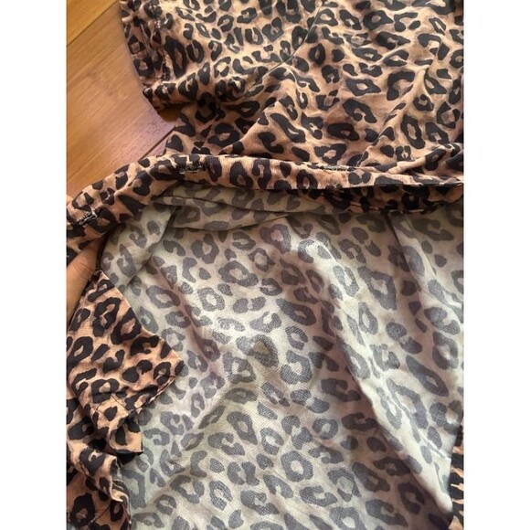 Imanorata leoopard print button up short sleeve shirt Small - Picture 8 of 9